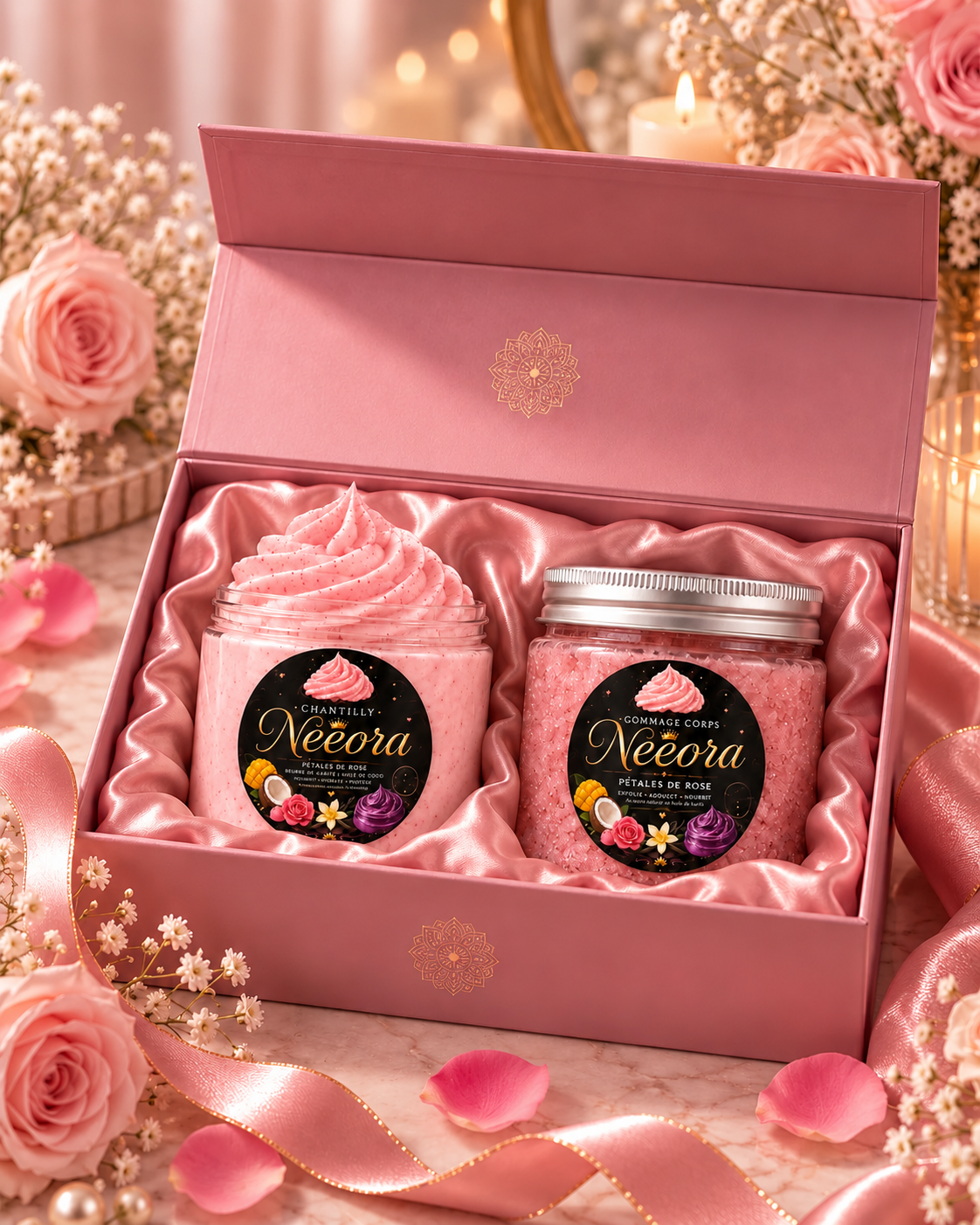 Coffret pétales de rose